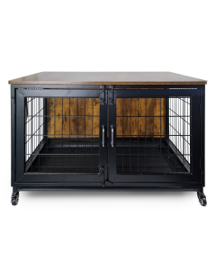 RETOUR - Topmast Metalen Bench Vintage - 95 x 56 x 65 cm - Rustic Brown & Black